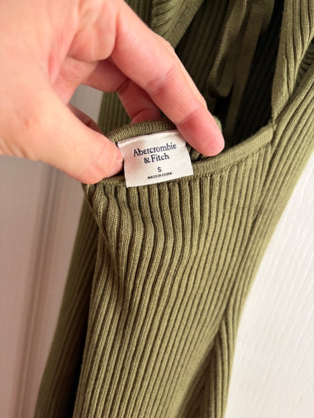 Abercrombie & Fitch Ribbed Lace-Up Midi Dress - Picture 7 of 7
